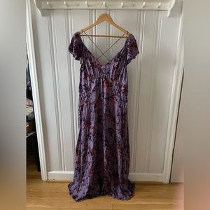 Anthropologie purple floral light weight dress